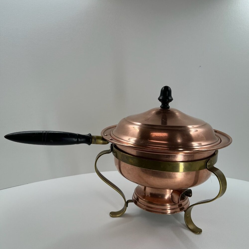 Keystoneware Vintage Copper Electric Chafing Dish With Stand Lid No Cord